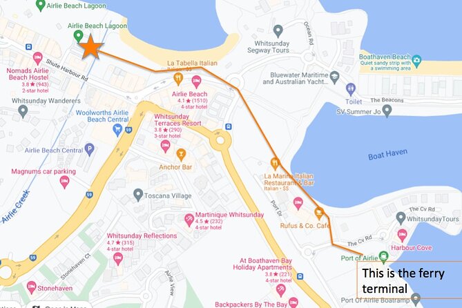 Airlie Beach: Cedar Creek Express (cruise ship friendly) - Key points at a glance