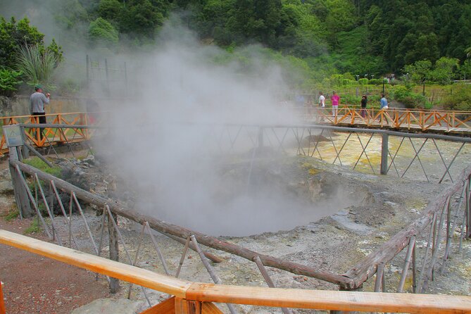 Azores: Shore Excursion Furnas - Crater volcano and hot springs - Furnas caldera: steam, mineral water, and the smell of sulfur