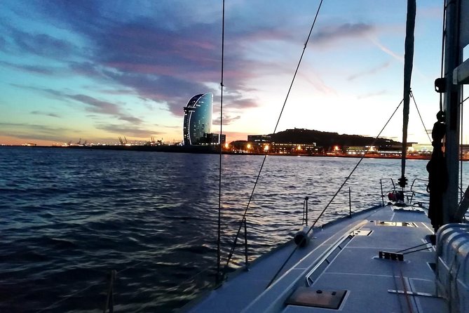 Barcelona Sunset Sailing Cruise from Port Olímpic with Open Bar - Leaving Port Olímpic beside the Olympic whale