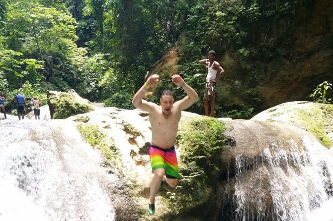 Blue Hole Waterfall & Beach Break Shore Excursion from Port of Falmouth - Ocho Rios brings a local lunch break
