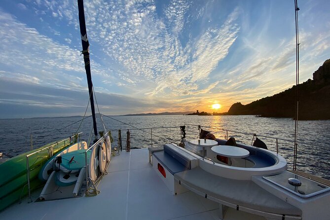 Catamaran ride at sunset from the Port of Denia - A Sunset Cruise Built Around Cova Tallada