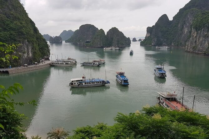 Halong Bay Shore Excursion: Full Day Cruise Tour from Cruise Port - The first cruise past Stone Dog and Fighting Cock islets