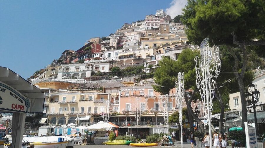 Naples: Sorrento, Amalfi Coast, Pompeii Trip from the Port - Positano from the road and terraces