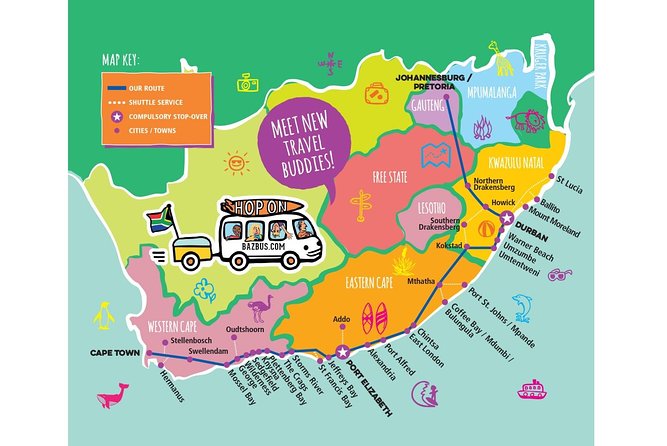 One-Way Hop-on Hop-off Bus from Port Elizabeth to Cape Town - How the hop-on system really works
