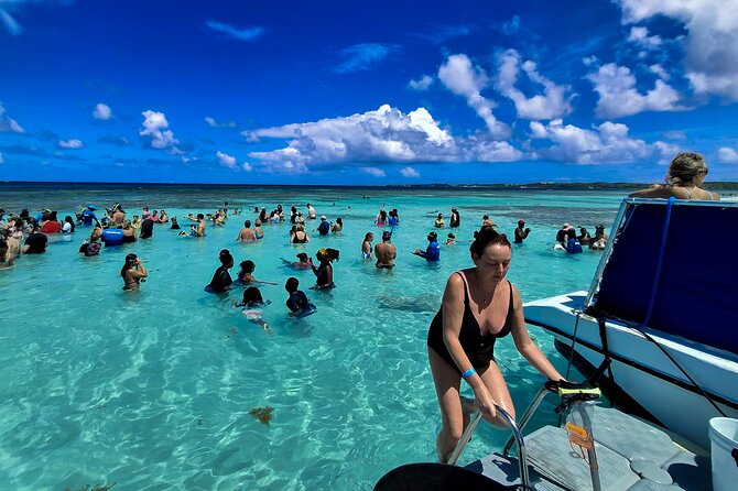 Stingray City Experience Antigua - Cruise Ship Passengers Edition - Meeting stingrays in shallow water off Antigua