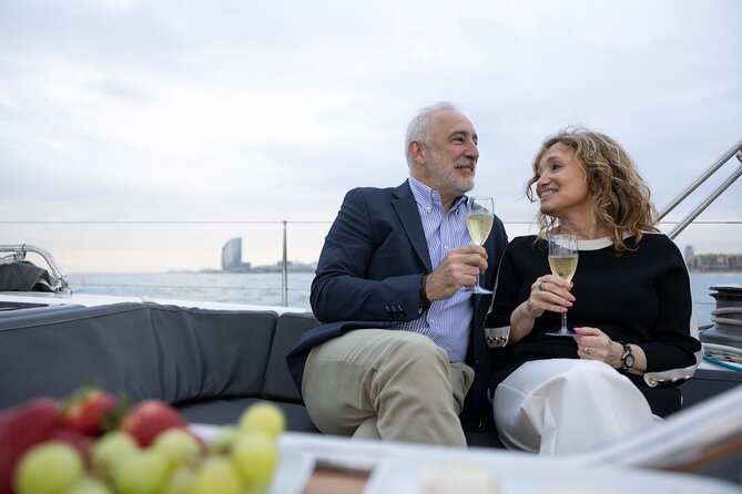 Sunset On A Luxury Sailboat From Port Olimpic - Drinks, shared snacks, and the swim question
